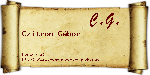 Czitron Gábor névjegykártya